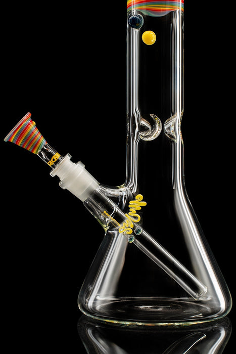 ROOR® Spectrum Series No. 1 Rainbow 18-inch clear beaker bong with custom rainbow color section and classic funnel bowl