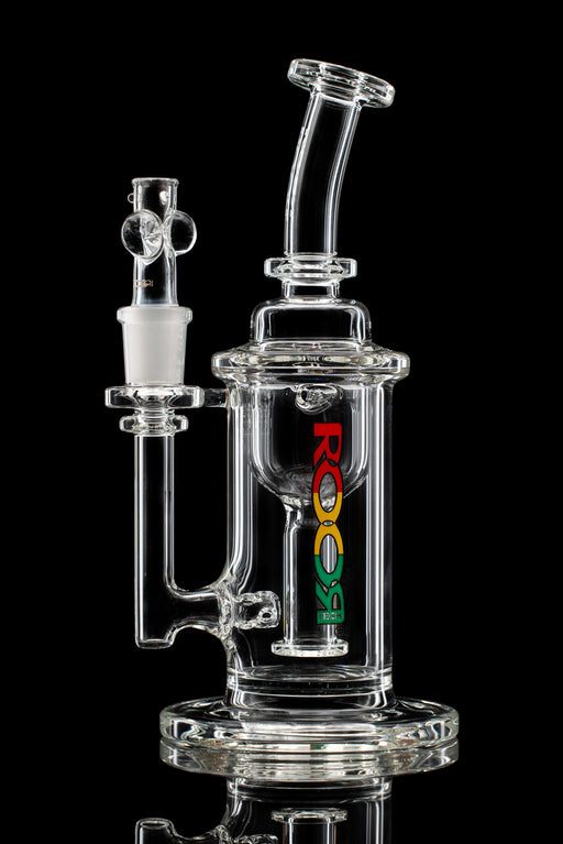 ROOR Tech Internal Recycler Clear 8-inch glass with 14mm female joint.