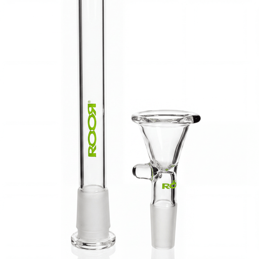 ROOR® Downstem and Bowl Set with green color decal on glass tube accessories