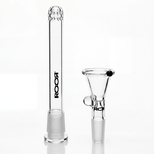 ROOR® Downstem and Bowl Set with black decal on glass tube accessory