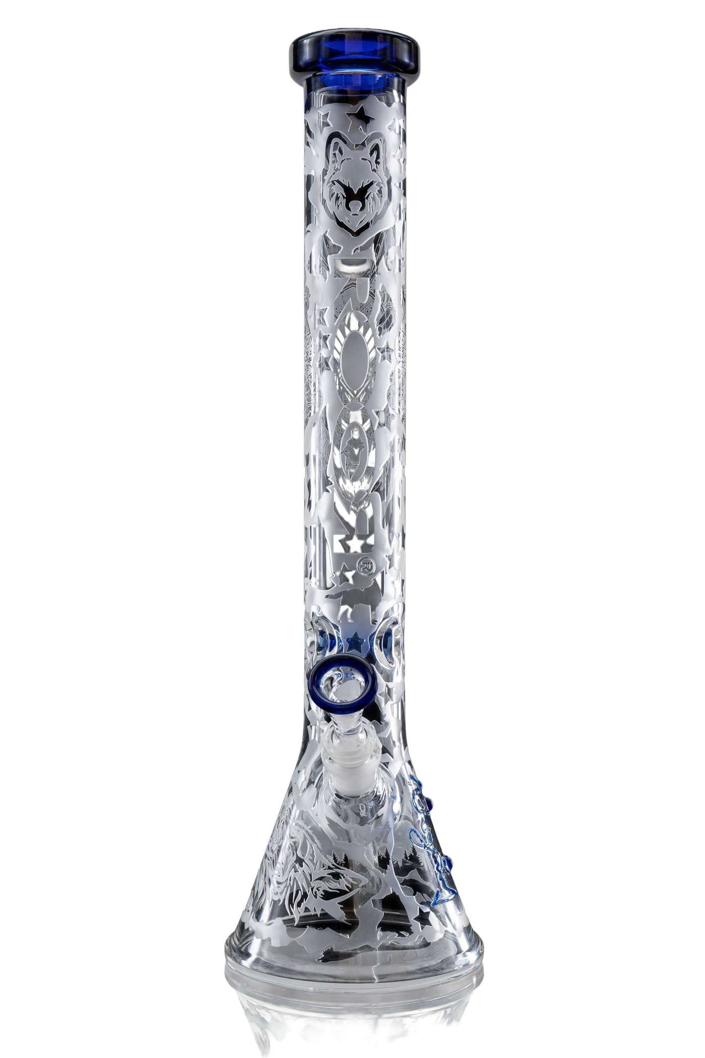 Blue Wolf ROOR water pipe, transparent product cutout