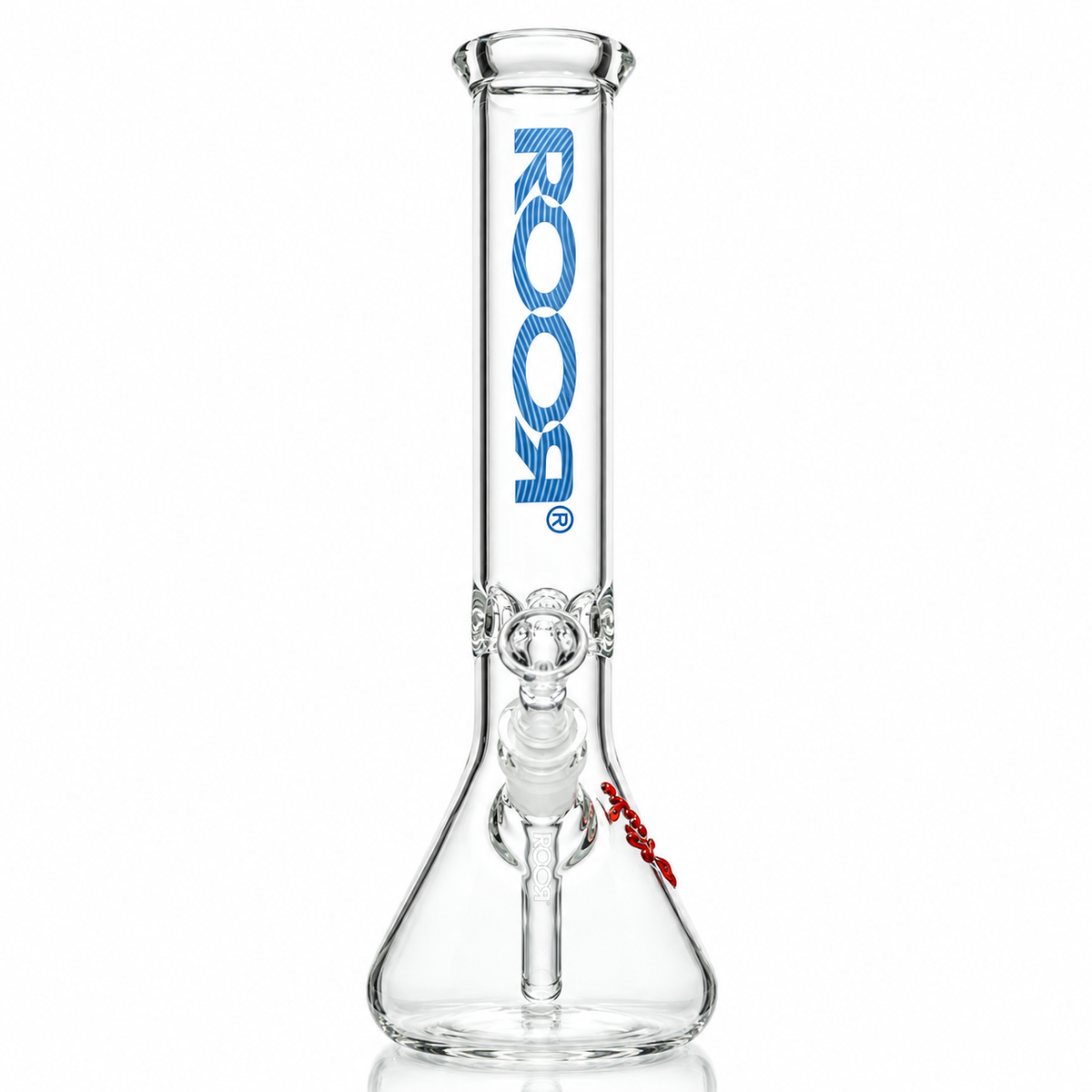 ROOR Classic 14 inch beaker with blue logo on a white background