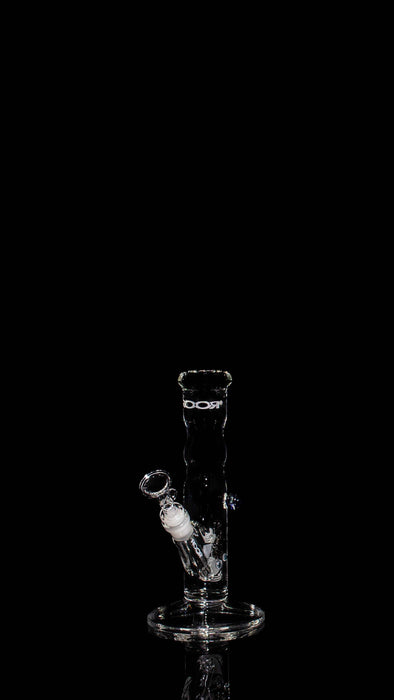 ROOR® Custom 30th Anniversary clear 10" glass water pipe with sandblasted logo and marble, narrowing design, 45x5mm diameter, unique numbered piece.