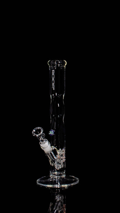 ROOR® Custom 30th Anniversary clear glass straight bong with marble and sandblasted logo, 14" tall, 45mm diameter, exclusive 1 of 1 design