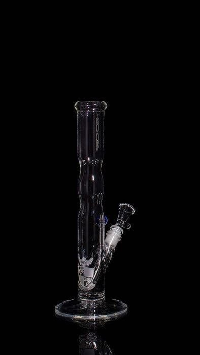 ROOR Custom 30th Anniversary 14 inch clear glass water pipe with sandblasted logo and marble design