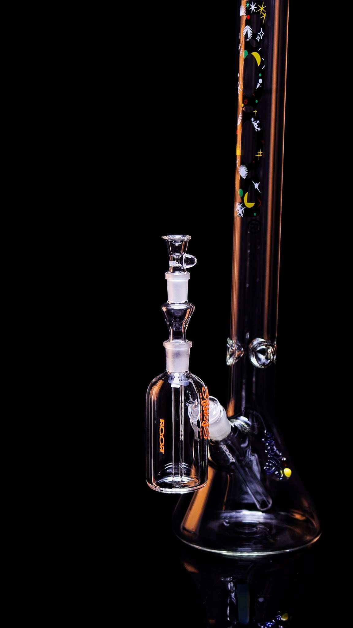 ROOR® Classic Ash-Catcher 18.8mm Joint glass attachment on bong.