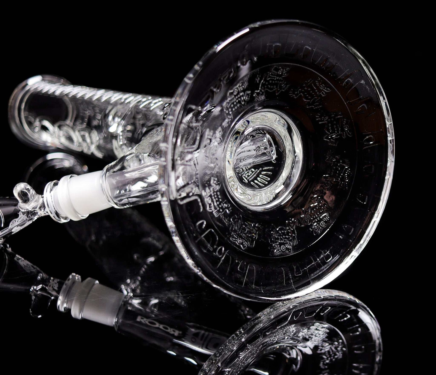 ROOR® 14-inch straight glass water pipe with 50x5mm Aztec design