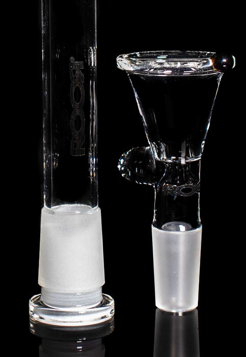 ROOR® Downstem & Bowl Set Black Decal with vibrant color accents.