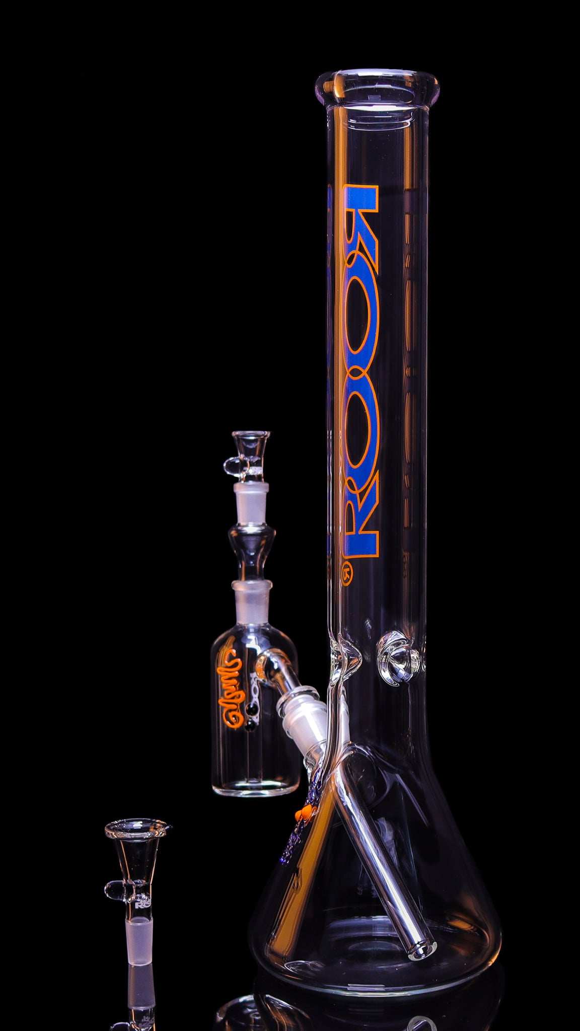Exclusive Collectors Bundle Set - ROOR 18” Beaker with Blue Orange label and Ashcatcher.