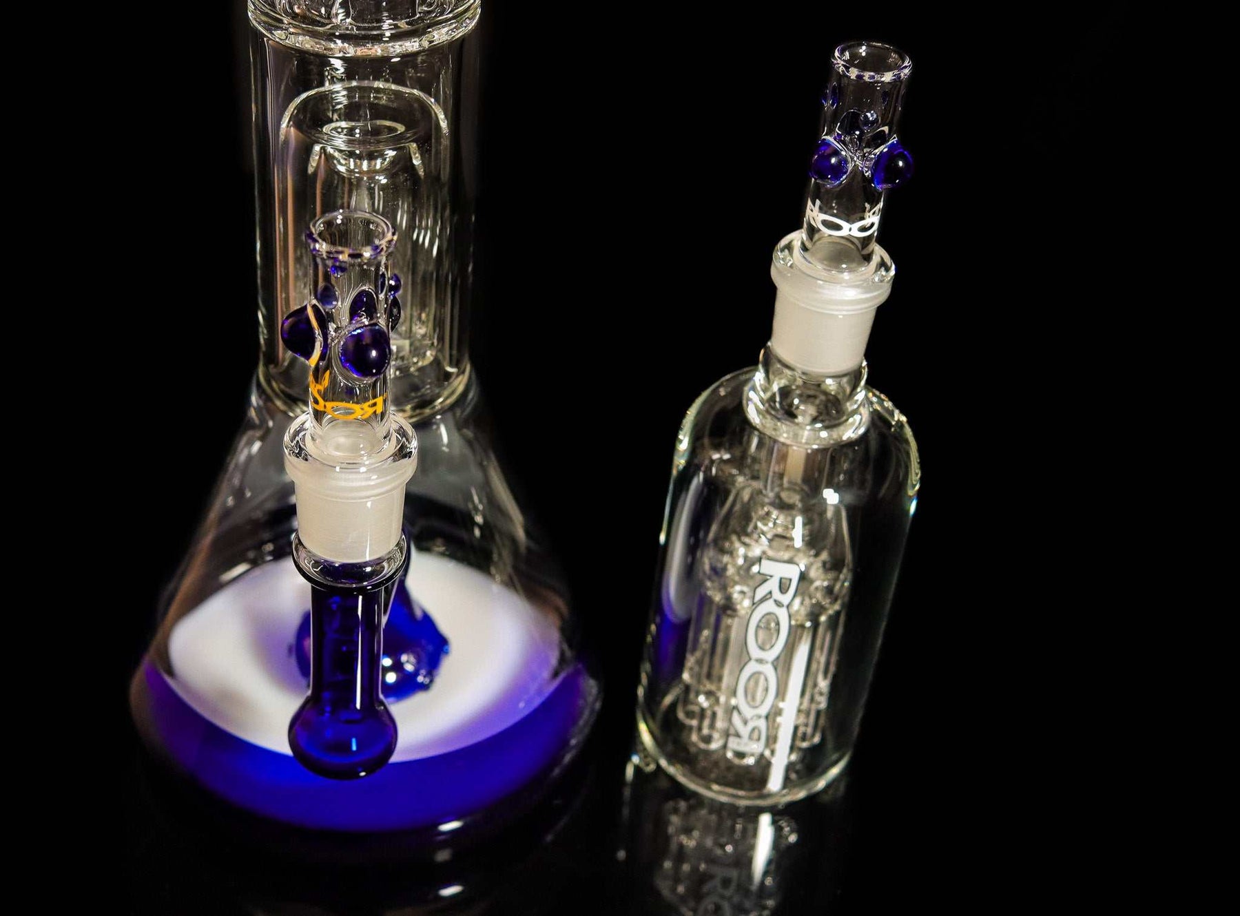 Collectors Set - ROORTech 18" Beaker and Matching 10 Arm Ashcatcher in Blue & White.
