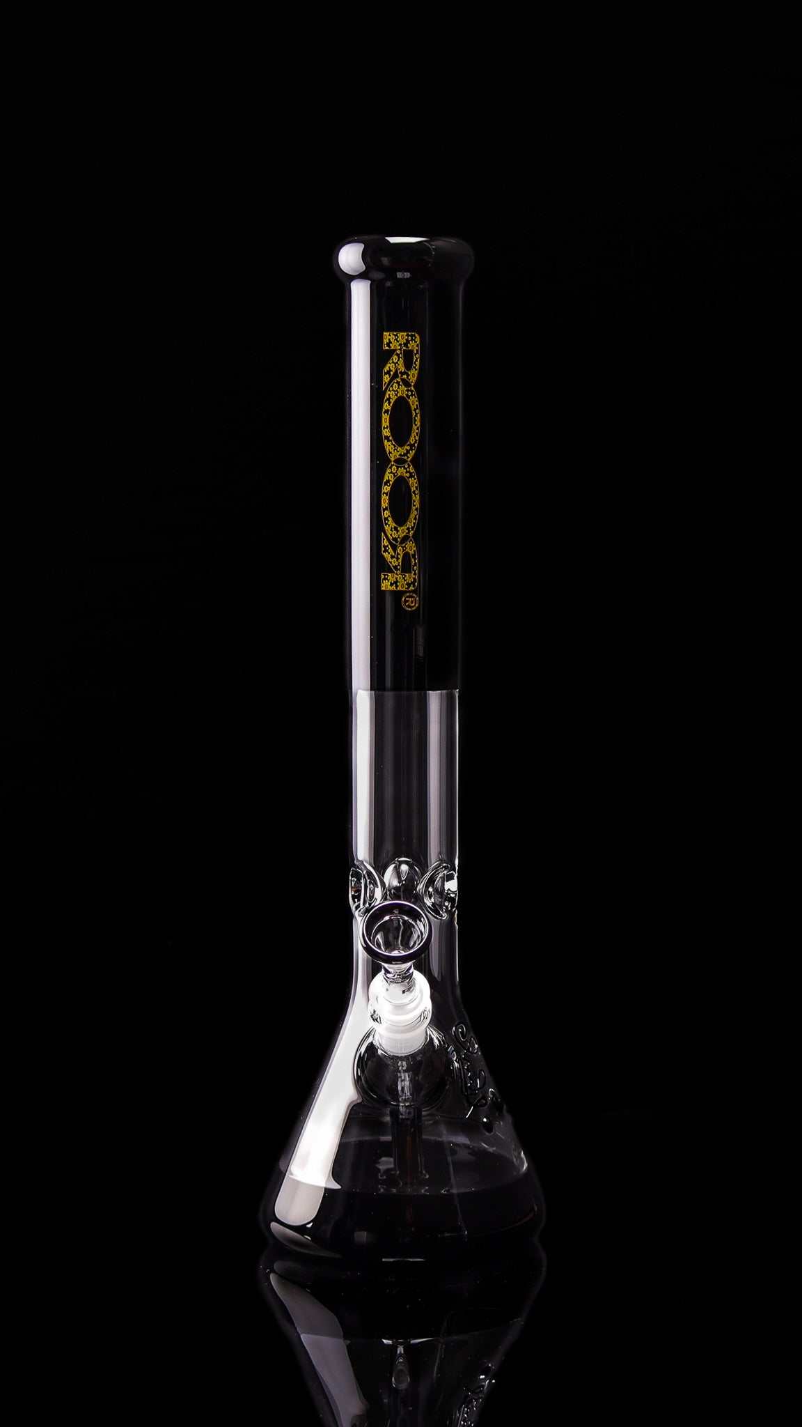 ROOR® Classic 18" Color Beaker 50x5mm Black glass tube standing upright.