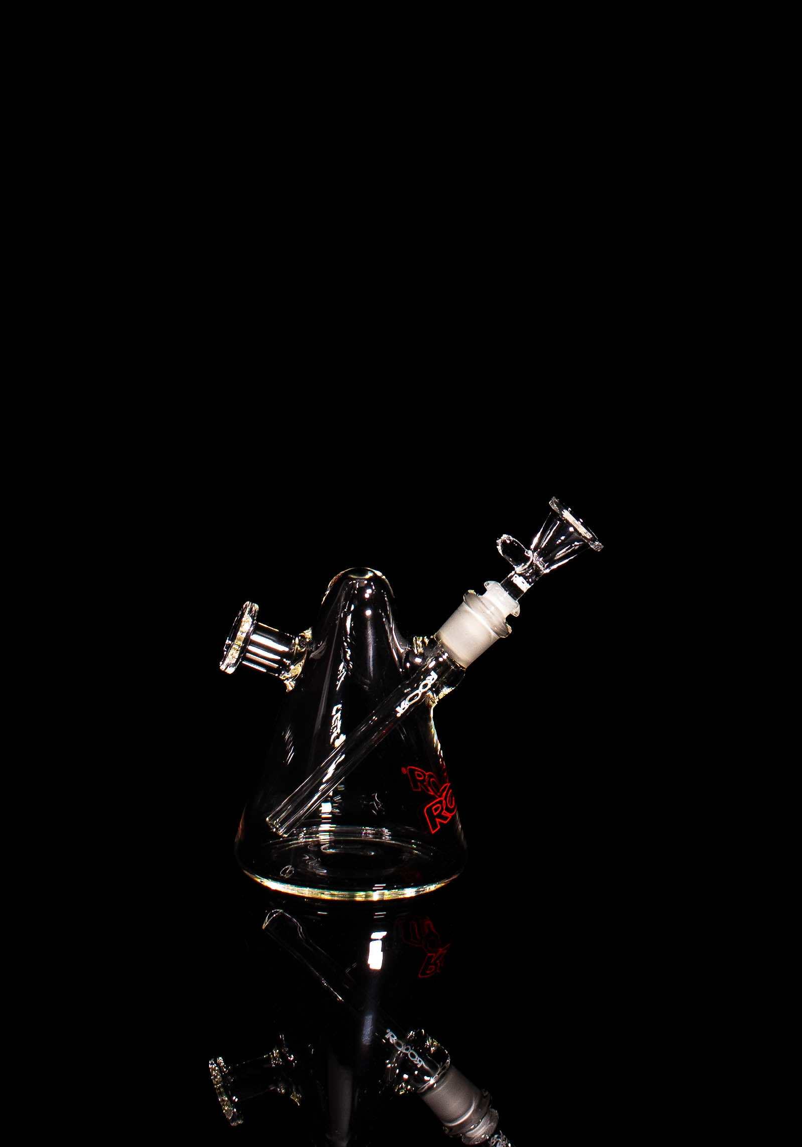 Limited Edition Mini Glass Egg by ROOR, clear glass with red outline, handcrafted for optimal smoking experience.
