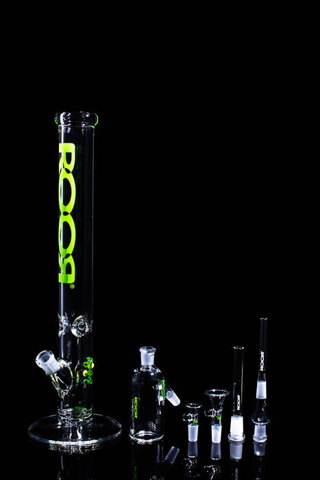 Exclusive, Collectors Bundle Set - ROOR 18” Straight Base 50x7 GREEN Label & Matching Ashcatcher 50x5 14mm