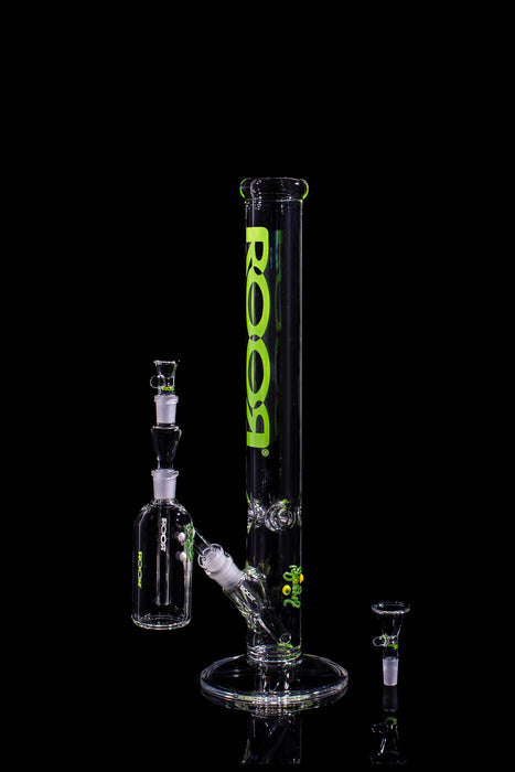 Exclusive, Collectors Bundle Set - ROOR 18” Straight Base 50x7 GREEN Label & Matching Ashcatcher 50x5 14mm