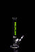 ROOR 18-inch straight base glass bong with green logo and matching ashcatcher on black background