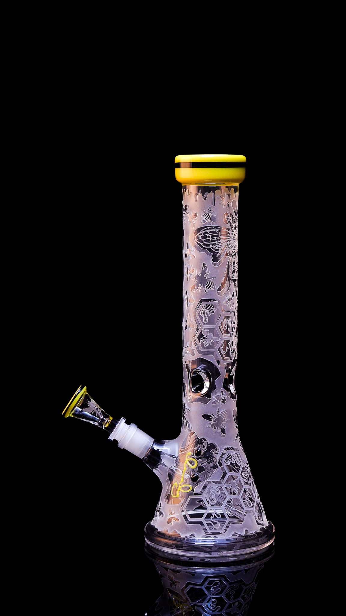 ROOR HoneyBee 14" Beaker 50x5mm with double color lip and sandblasted design