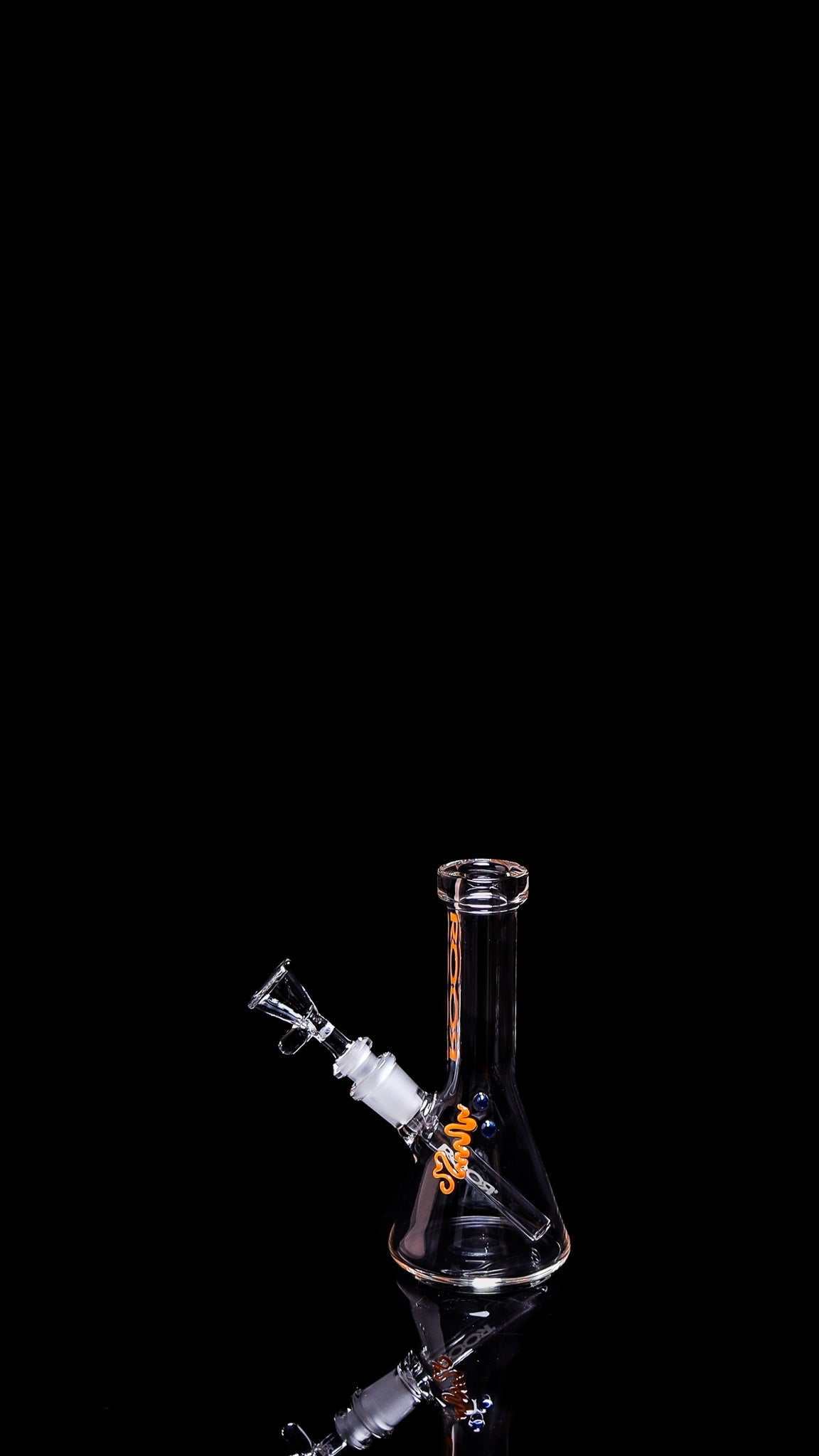 ROOR® Micro 6" Beaker 26x4mm clear glass with unique artist signature and hand-cut downstem.