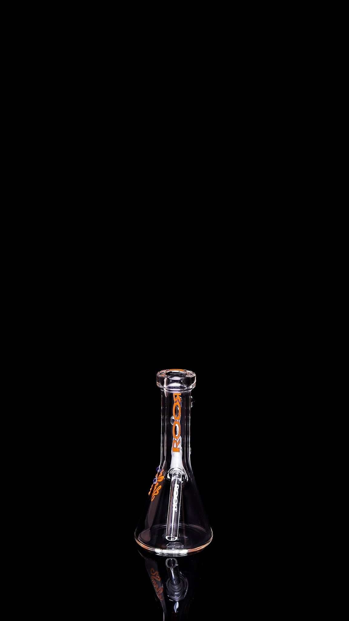 ROOR® Micro 6" Beaker 26x4mm clear glass in black background.