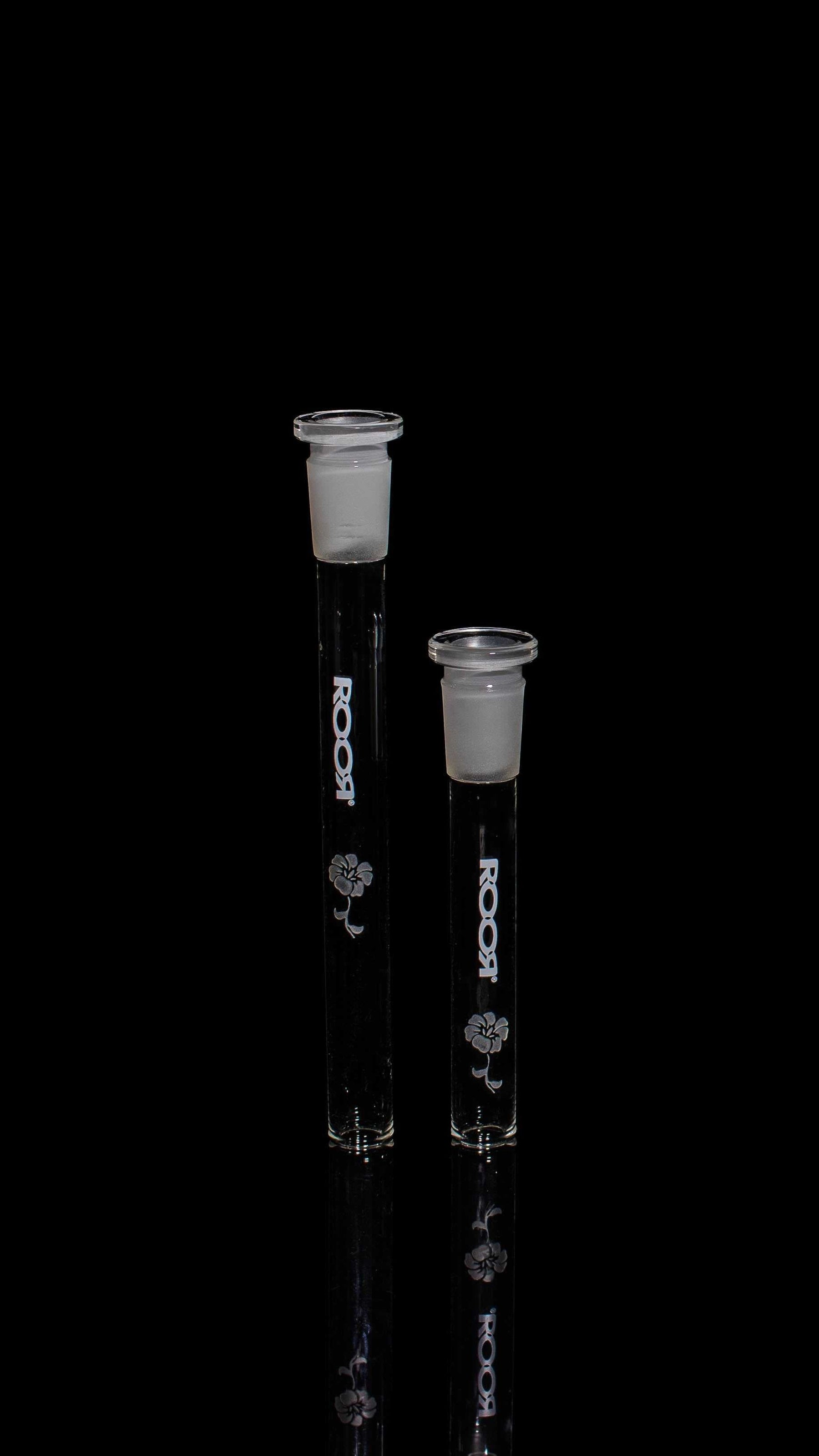 ROOR® Downstem and purple color rim bowl set with flower design and white decal