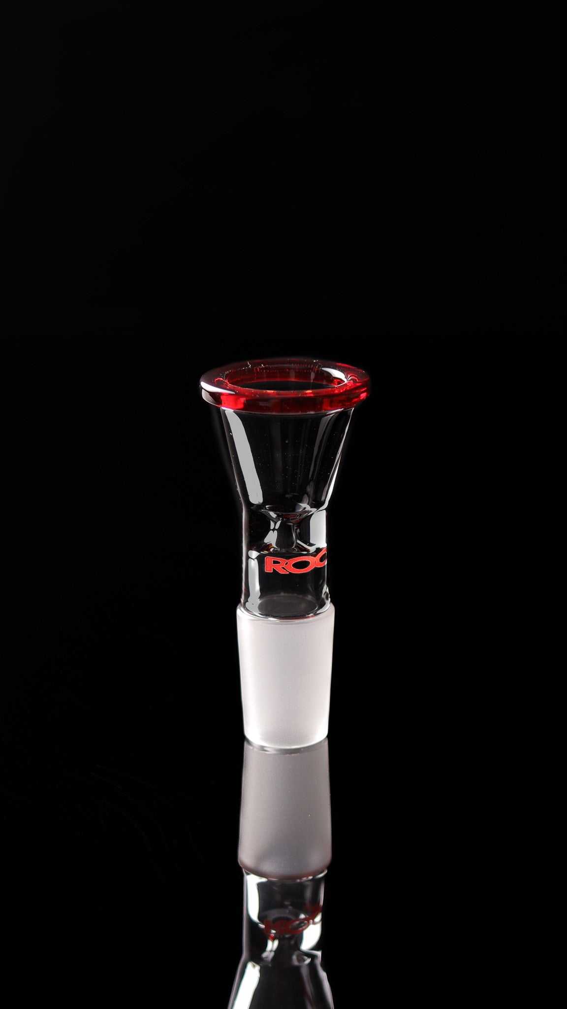 ROOR® exclusive limited red edition glass funnel bowl with red rim and male joint for 14mm or 18mm sizes