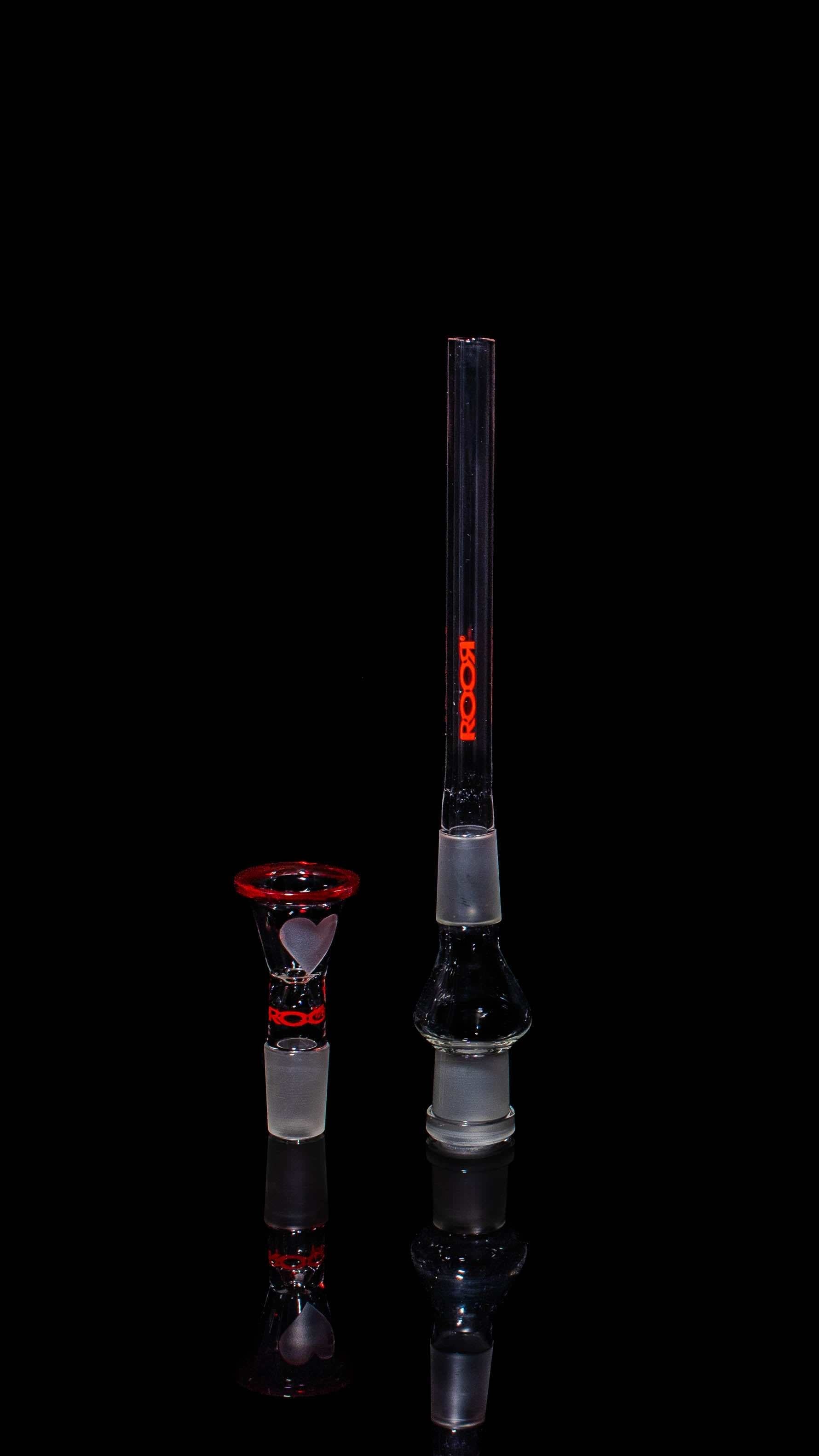ROOR Downstem and Color Bowl Set with red heart decal 18mm to 18mm glass accessory