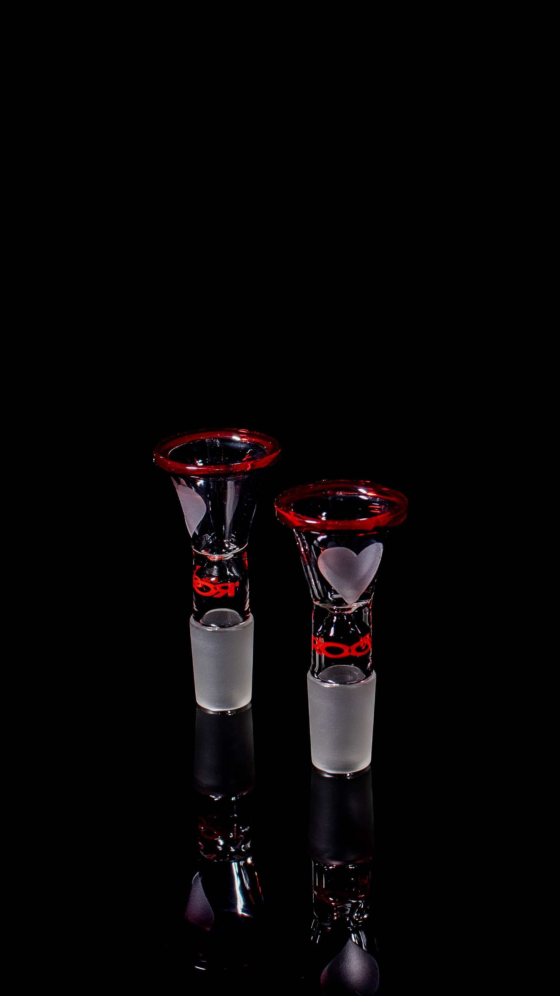 ROOR® Color Rim Bowl Limited Edition Red Heart Design with 14.5mm or 18.8mm Male Joint