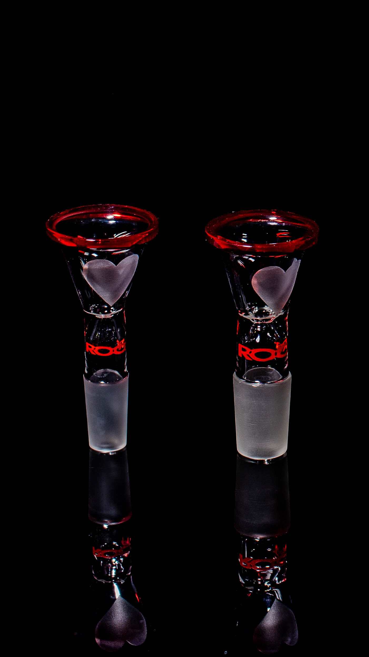 ROOR® Color Rim Bowl Limited Edition Red Heart Design with Sandblasted Detail and Red Rim