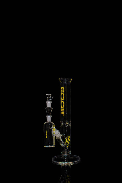 Exclusive Collectors Bundle Set - ROOR 14” Straight Base with Daisy Label and Matching Ashcatcher, 45mm x 5mm Glass, 14.5mm Joint, Premium Smoking Accessories.