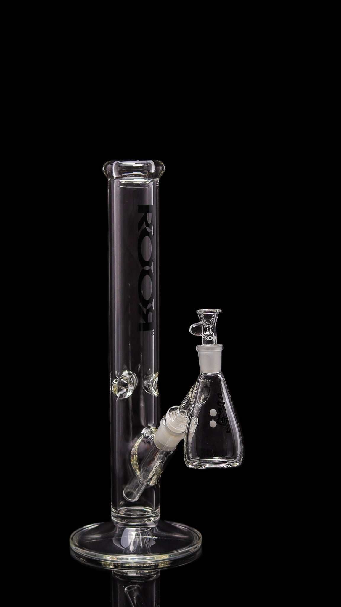 Exclusive ROOR 14” Straight glass bong with matching decal debris catcher 14mm collector’s bundle set