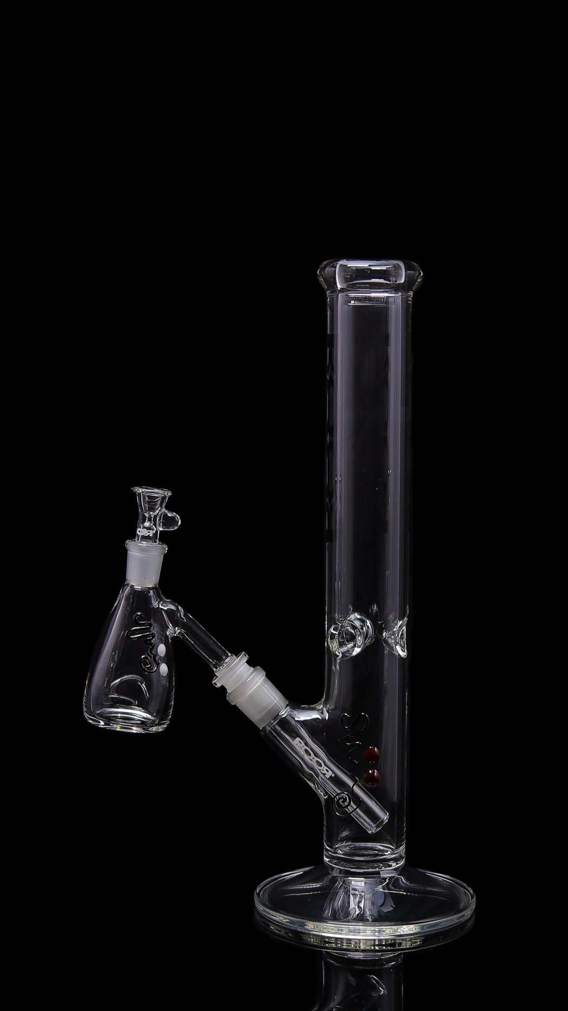 Exclusive ROOR 14” Straight glass bong with 45x5mm German Schott glass and matching decal debris catcher 14mm joint