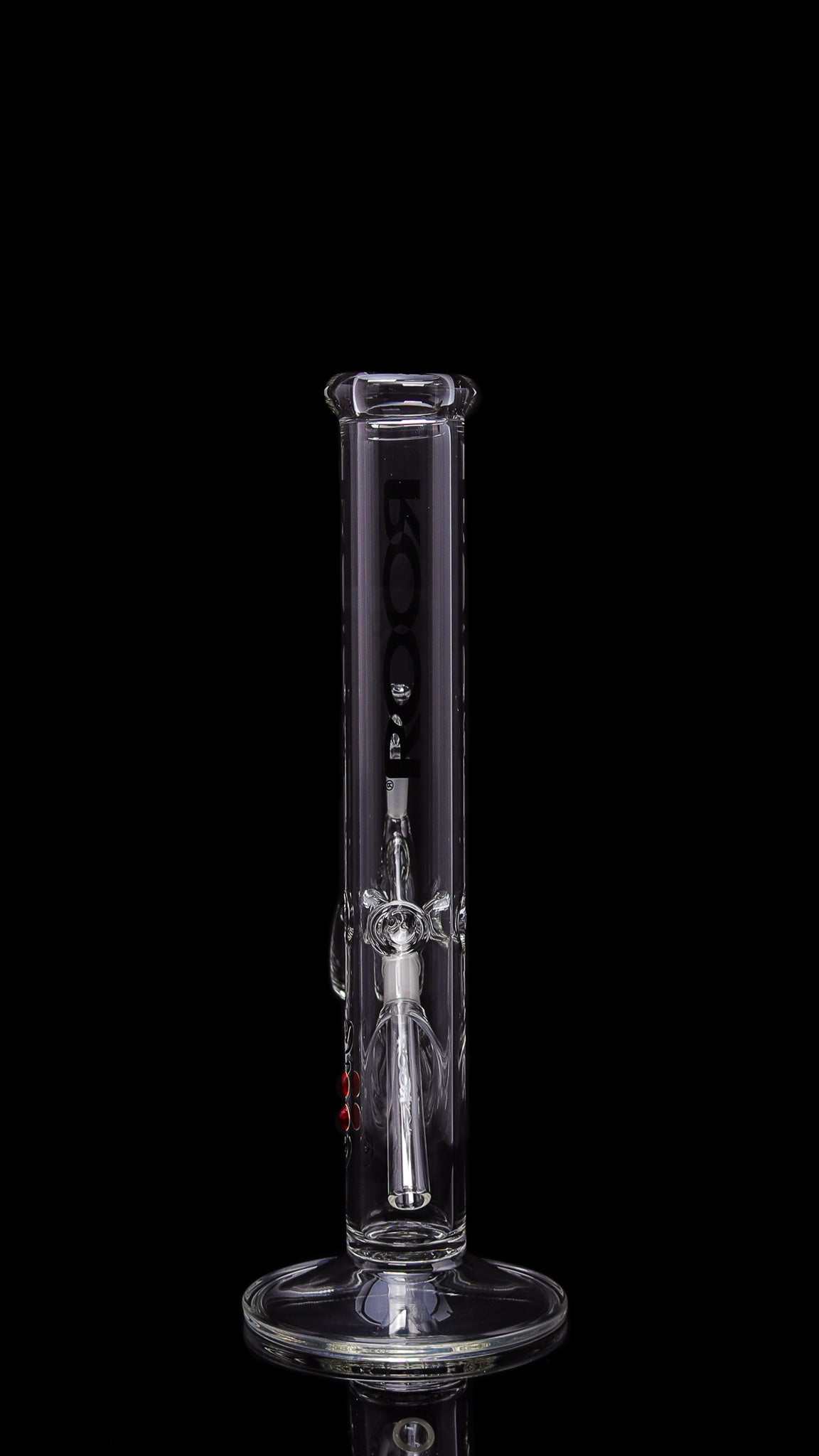 ROOR 14” Straight glass bong with 45x5mm thickness and matching decal debris catcher 14mm joint, exclusive collectors bundle set.