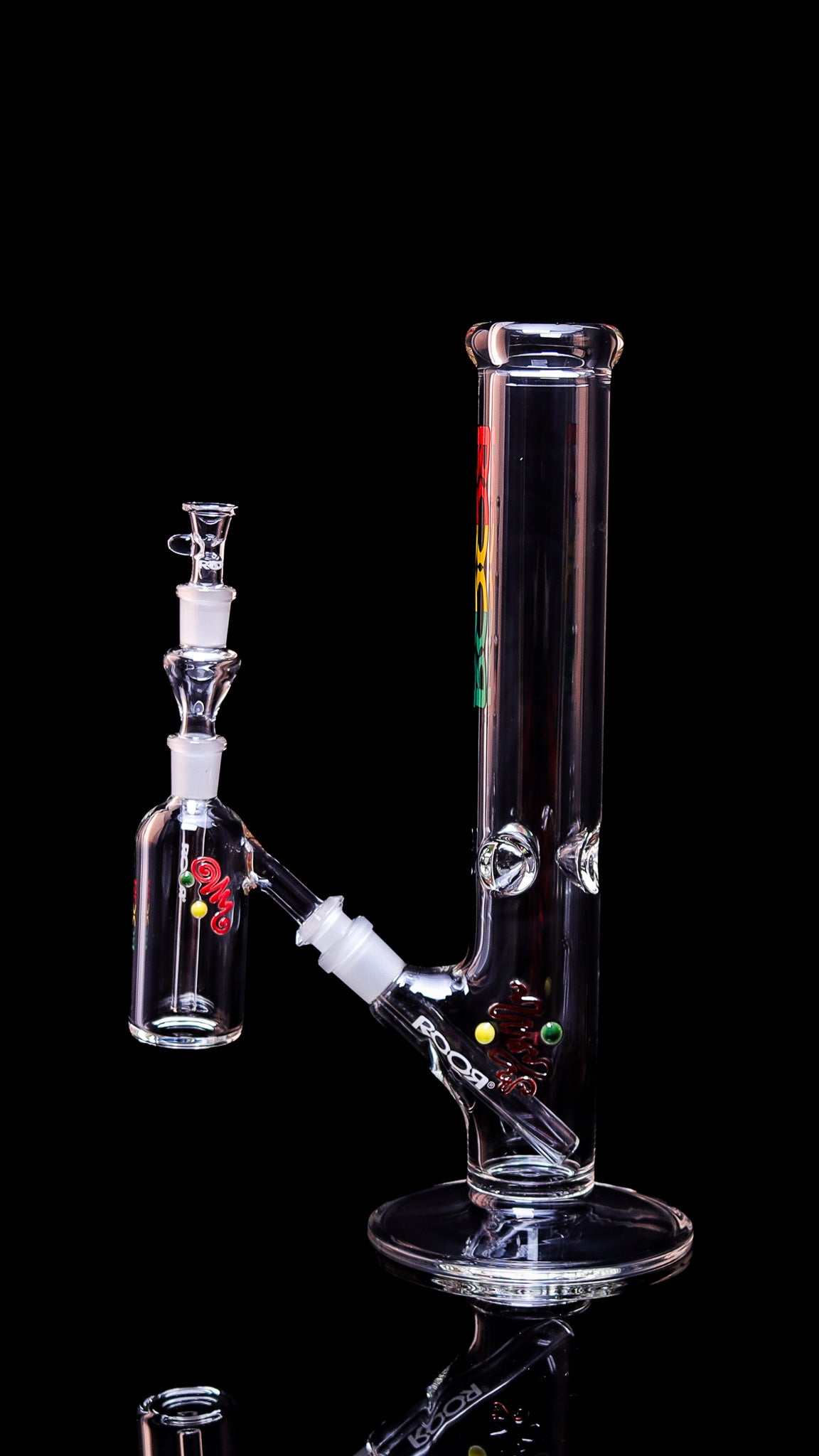 Exclusive Collectors Set ROOR 14” straight base with RASTA label and matching ashcatcher.