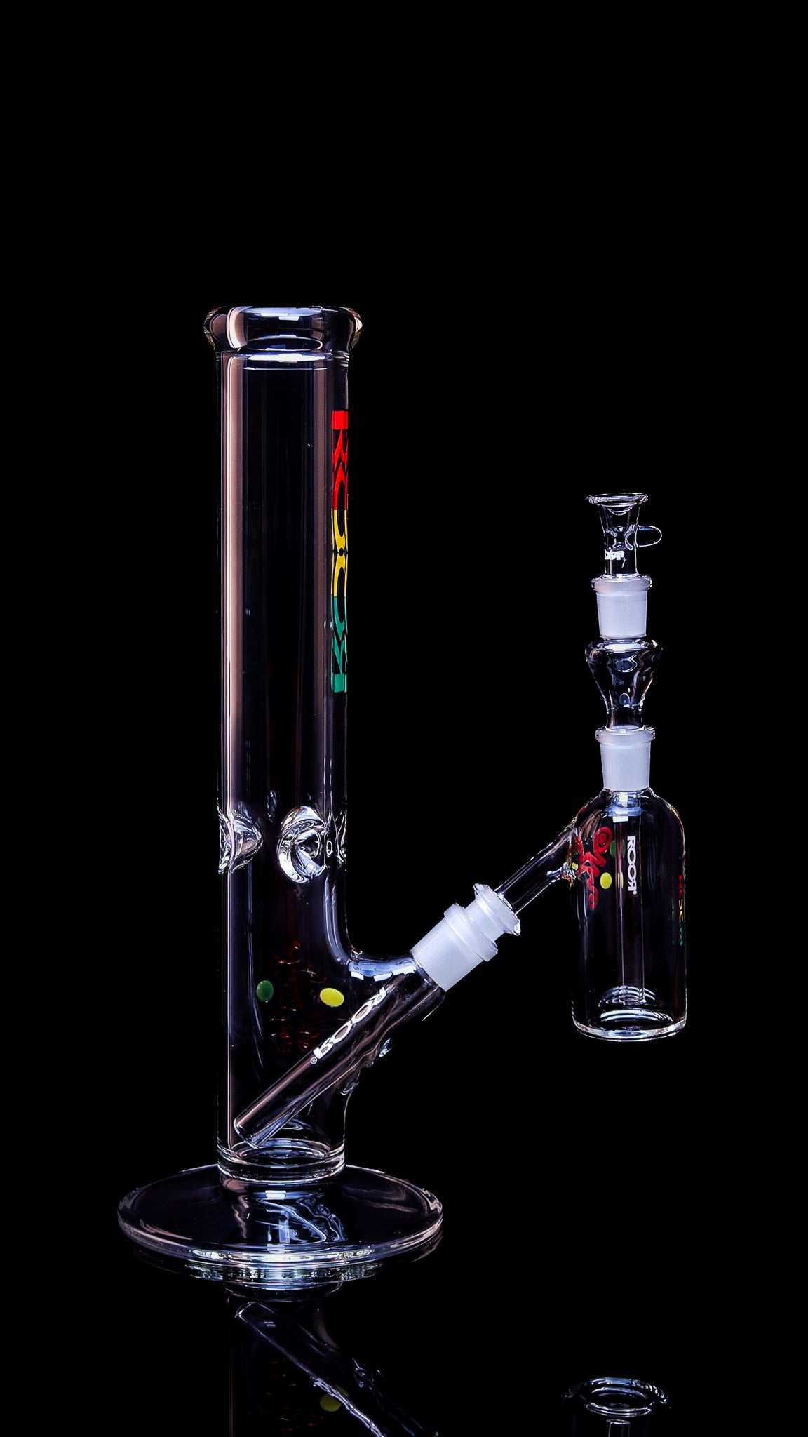 Exclusive collectors set ROOR 14” straight base with RASTA label and matching ashcatcher.