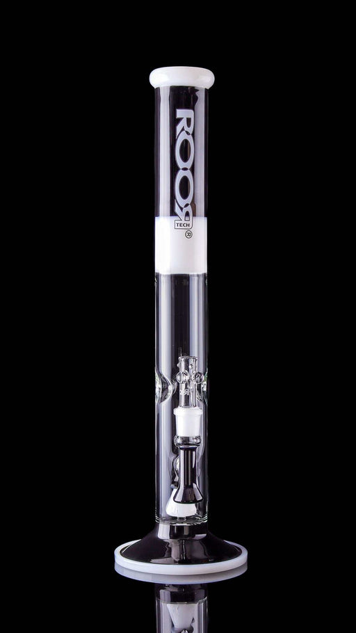 ROOR® Tech Fixed 18” Straight 50x5mm Black & White glass tube with percolator.