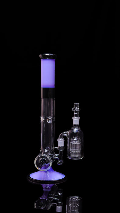 Collectors Set - ROORTech® Inline 18" 50x5mm Purple & Black & Matching 10 Arm Ashcatcher