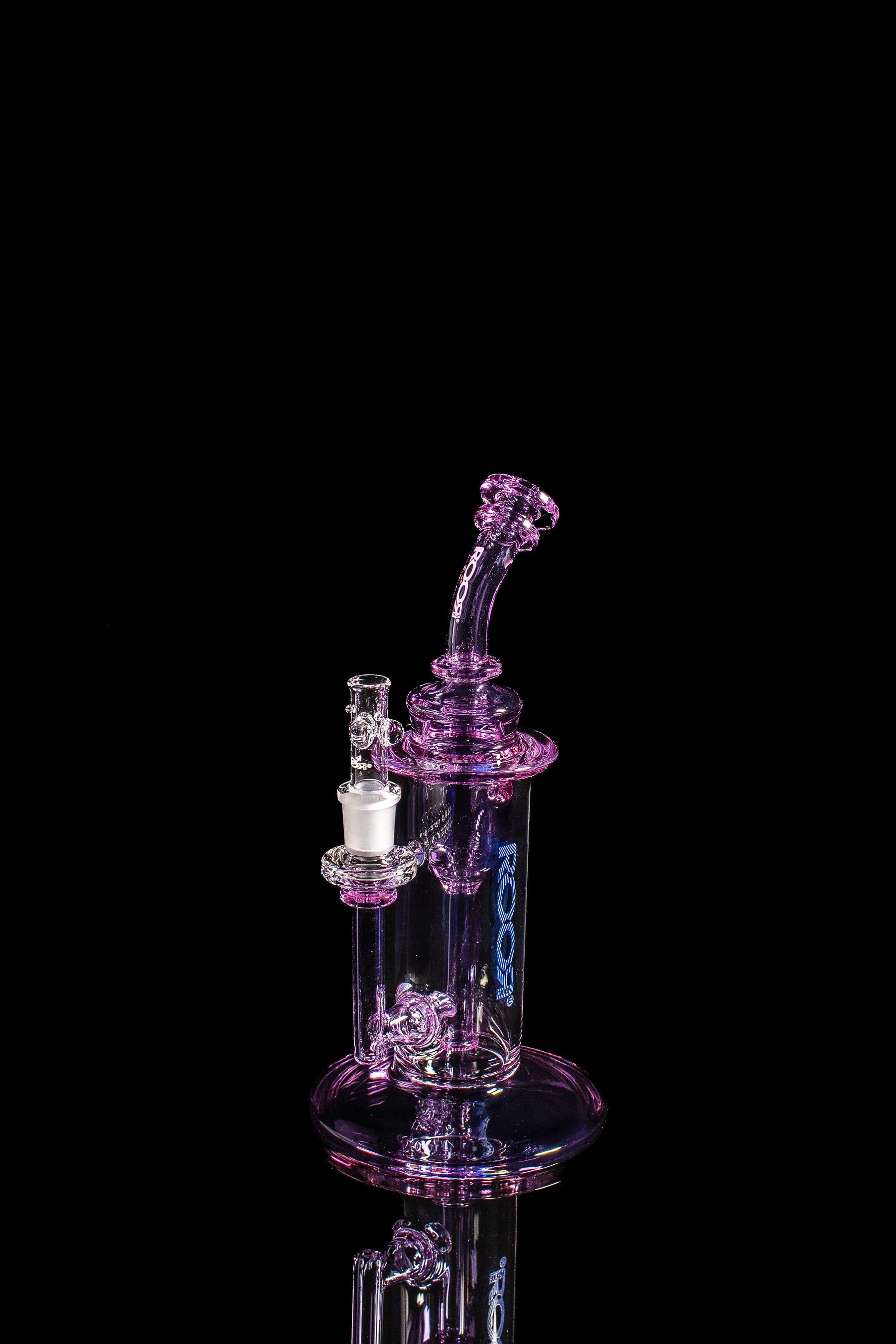 ROOR Tech Internal Recycler in purple glass with 14mm female joint.