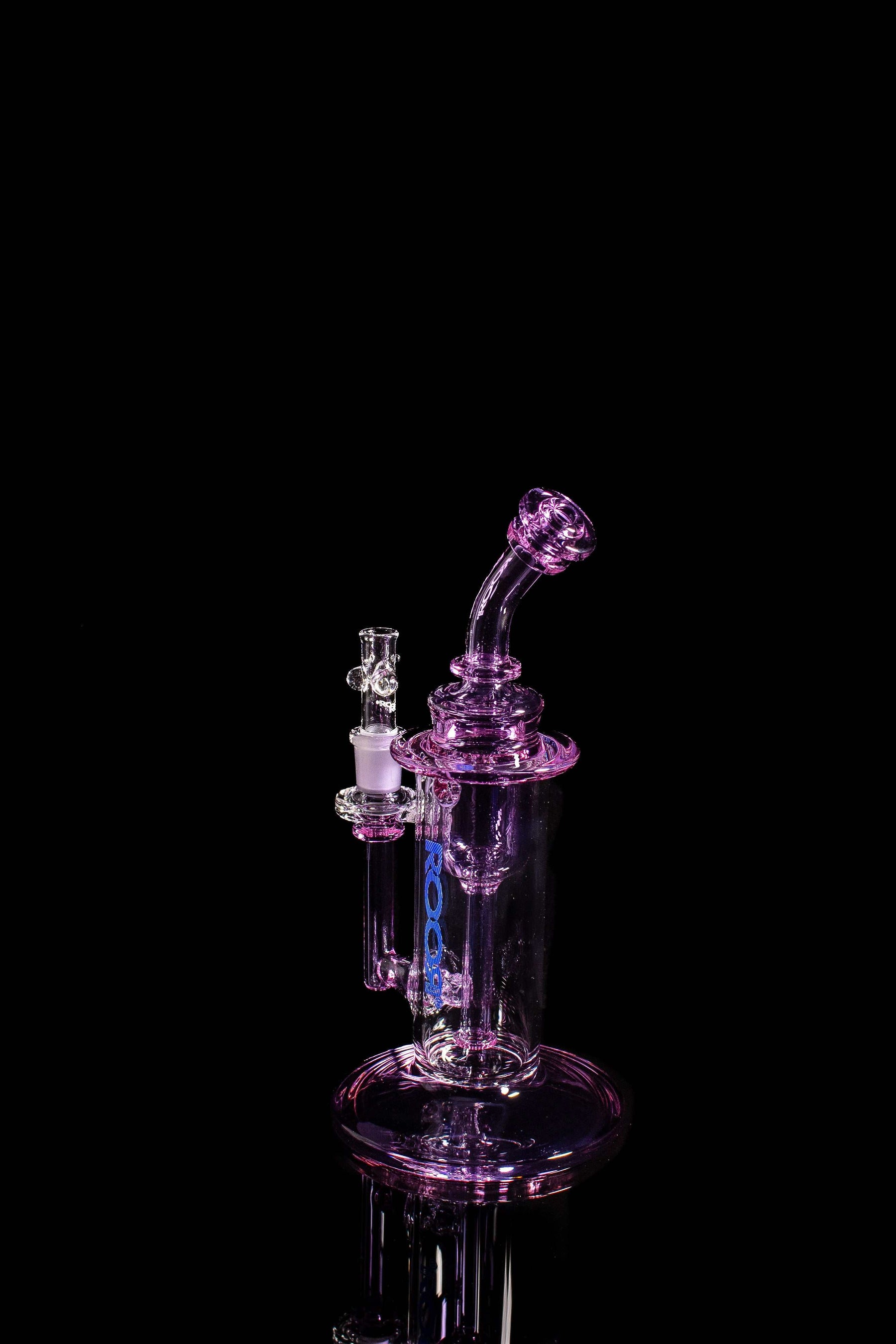 ROOR Tech Internal Recycler in purple, 8-inch with 14mm female joint, featuring handcrafted design.