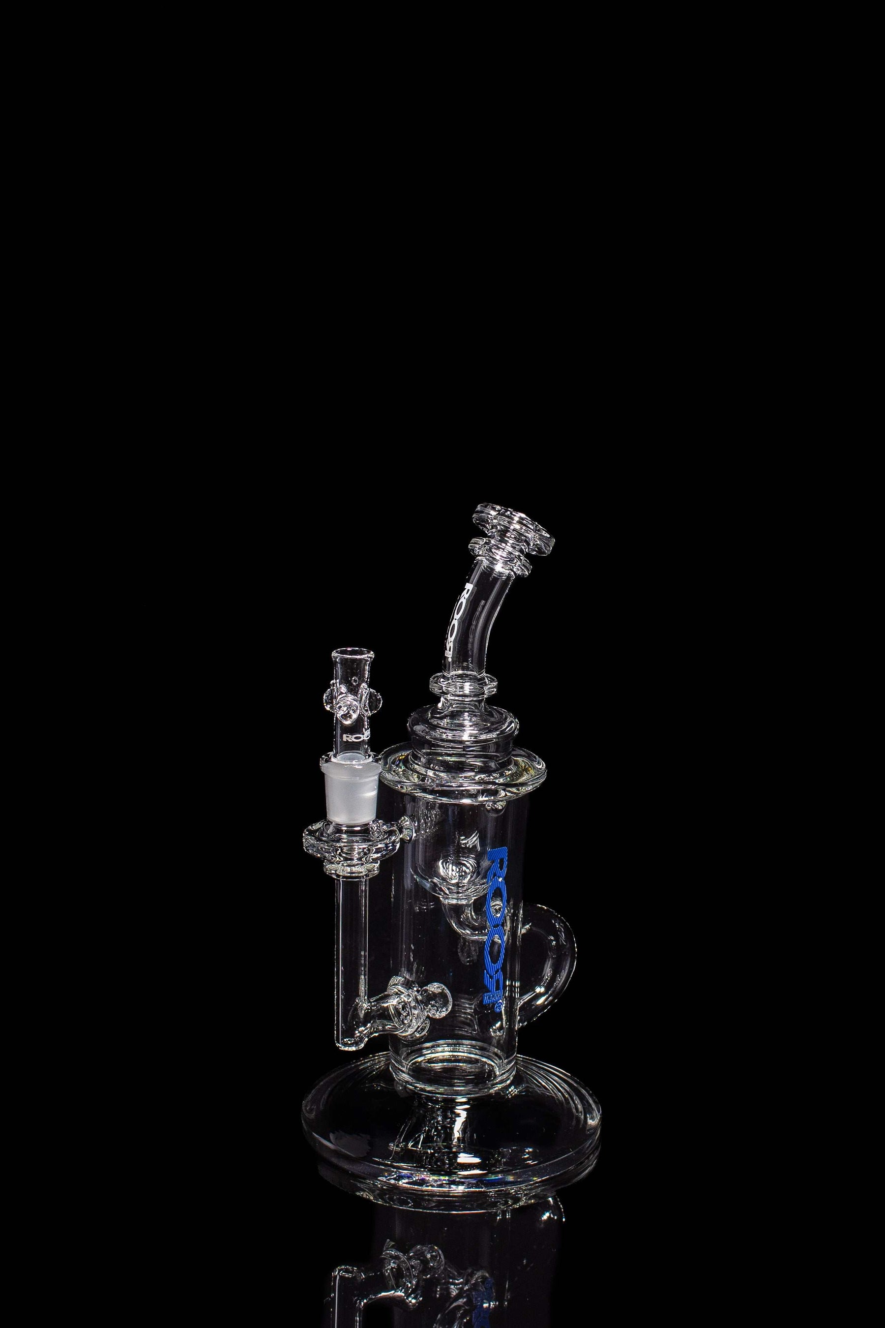 ROOR Tech Klein Recycler Clear 8-inch glass with 14mm female joint.