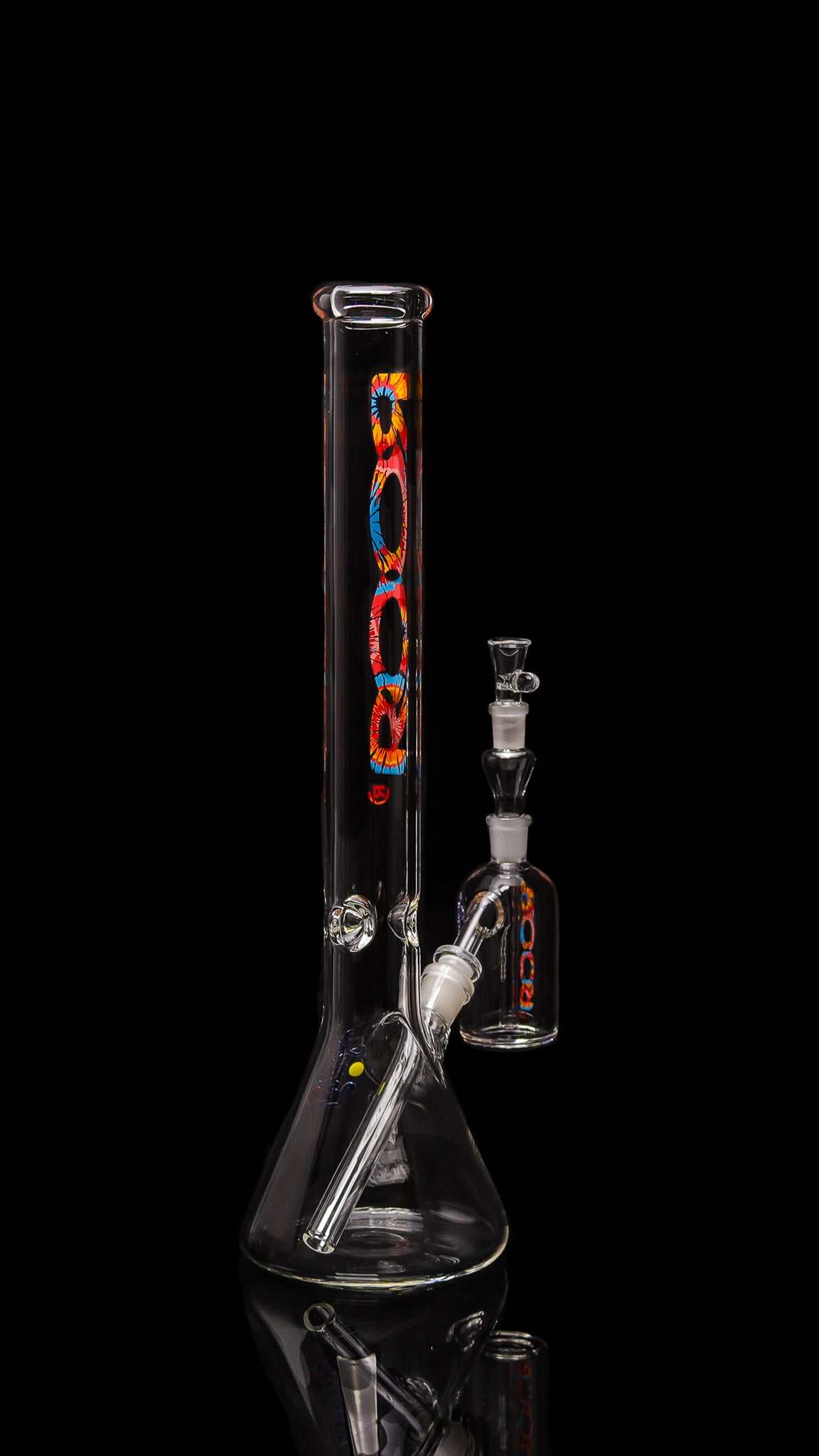 Exclusive ROOR 18” Beaker Bundle with Tie Dye Label and Ashcatcher 50x5 14mm.