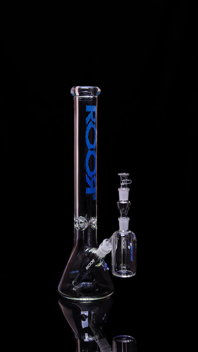 Exclusive, Collectors Bundle Set - ROOR 18” Beaker Base 50x9 TOO BLUE Label & Matching Ashcatcher 45x5 14mm