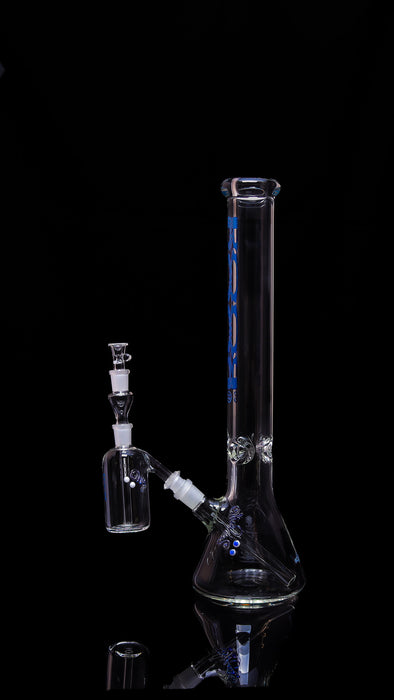 Exclusive, Collectors Bundle Set - ROOR 18” Beaker Base 50x9 TOO BLUE Label & Matching Ashcatcher 45x5 14mm