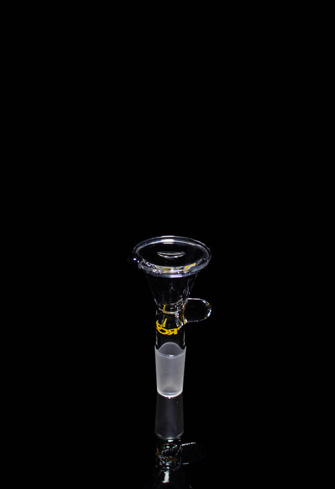 ROOR® Downstem & Bowl Set with Yellow Decal on black background