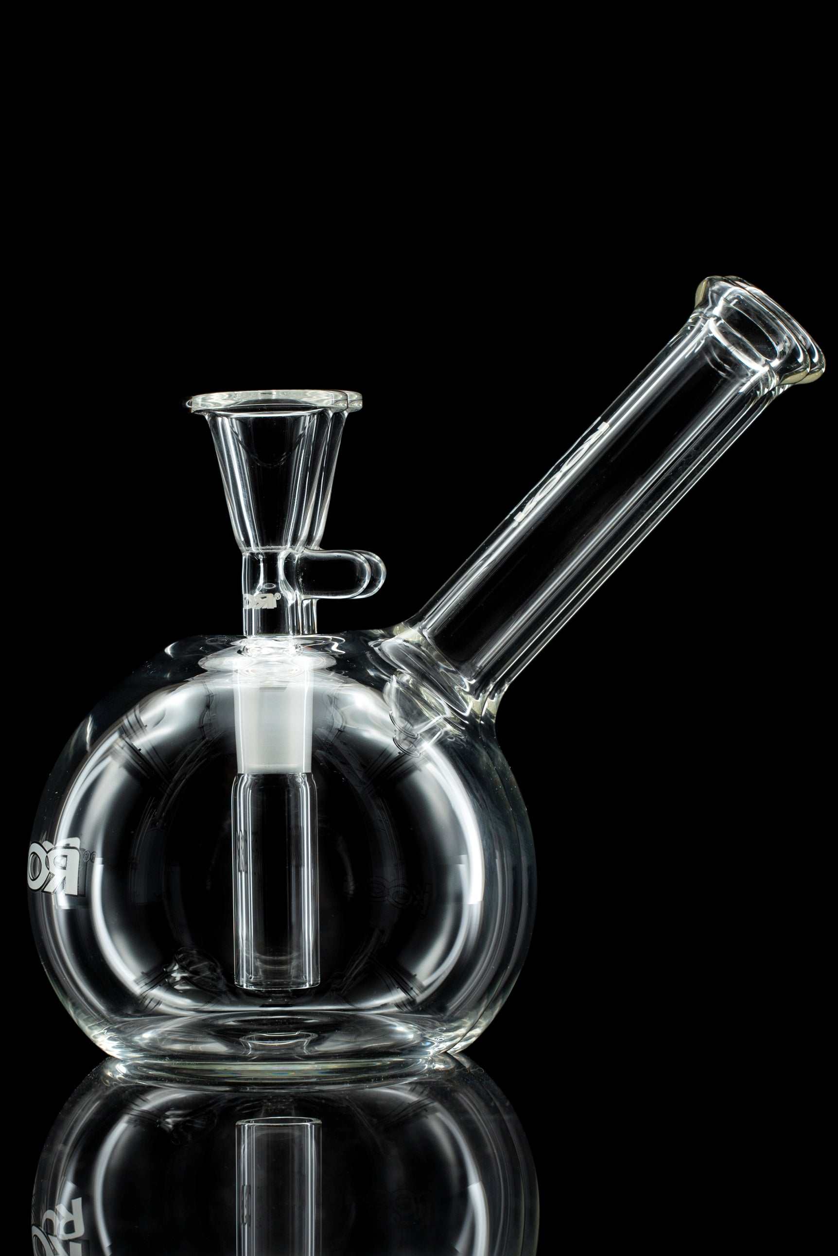 ROOR Mini Sphere Bubbler with spherical base and arm mouthpiece, 6 inches tall