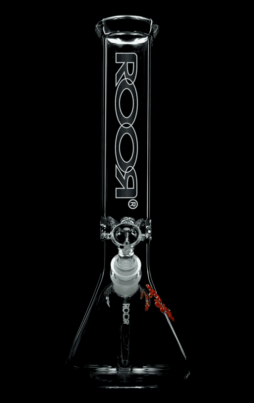ROOR® Classic 14" Beaker with Black & White decal, 45x5mm German Schott glass, featuring ice pinches for cooler hits.