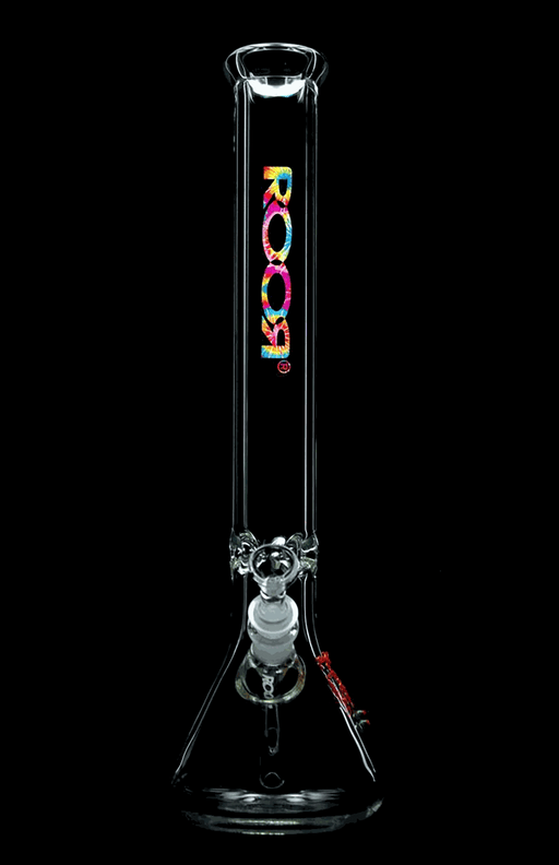 ROOR® Classic 18" Beaker with Tie Dye decal, 50x5mm glass design.