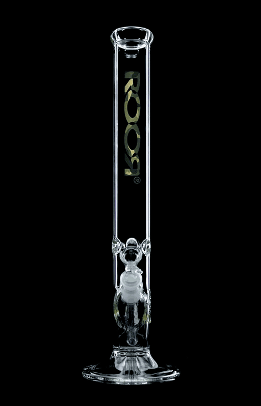 ROOR Classic 18 inch straight glass bong with camo decal and signature logo