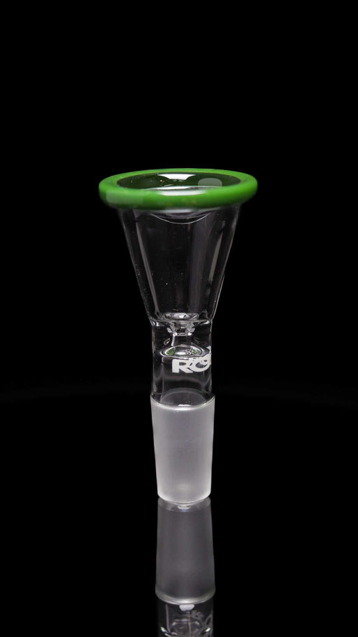 ROOR® 14mm classic funnel bowl with forest green color rim and white decal