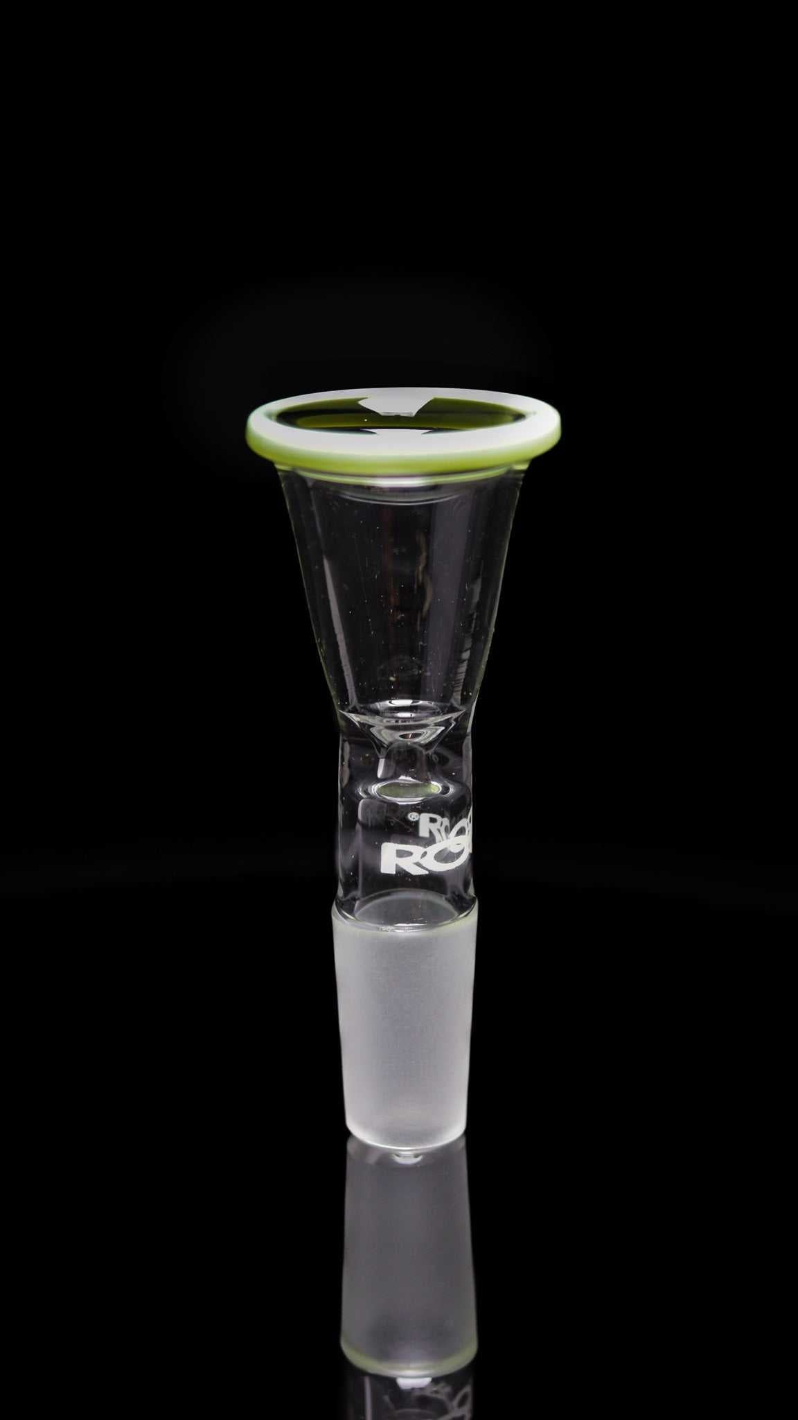 ROOR® 14mm Classic Funnel Bowl with Milky Green Color Rim and White Decal.
