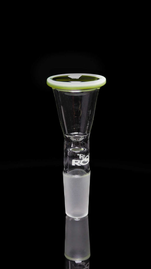 ROOR® 14mm Classic Funnel Bowl with Milky Green Color Rim and White Decal.