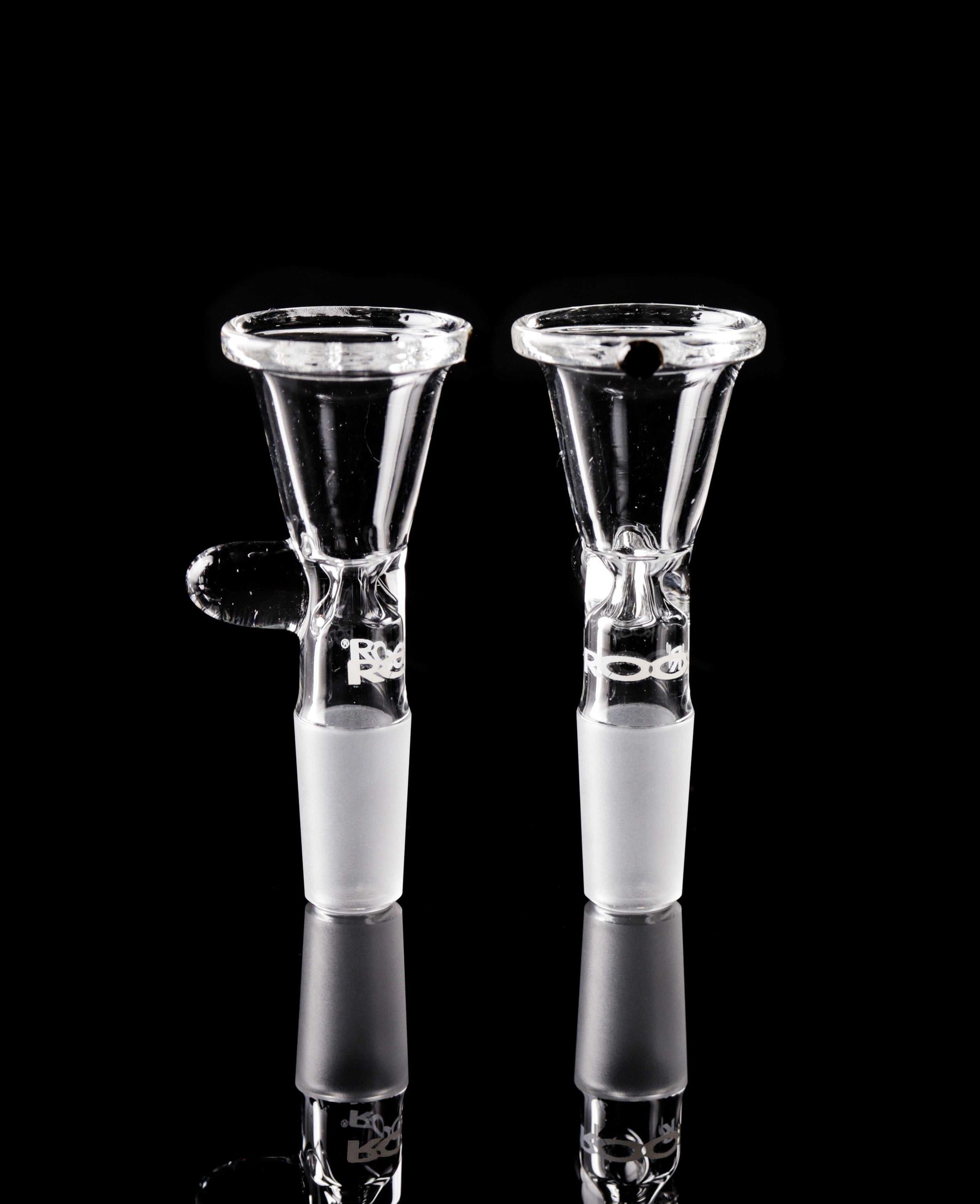 ROOR® 14mm Classic Funnel Bowl with Round Handle Style, glass bowl with male joint.
